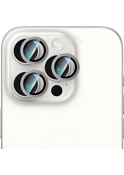 iPhone 16 Pro Max Uyumlu Alloy Serisi Oleofobik Anti Reflective Kamera Lens Koruyucu Gümüş fiyatları