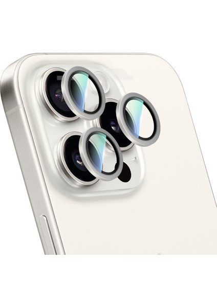 iPhone 16 Pro Max Uyumlu Alloy Serisi Oleofobik Anti Reflective Kamera Lens Koruyucu Gümüş fırsatları