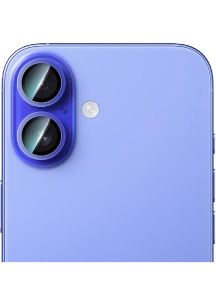 iPhone 16 Uyumlu Alloy Serisi Oleofobik Anti Reflective Kamera Lens Koruyucu Mavi
