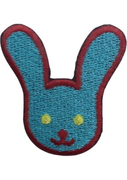 Ütü İle Yapışan Tavşan Mavi-Kırmızı Arma 4x3 cm