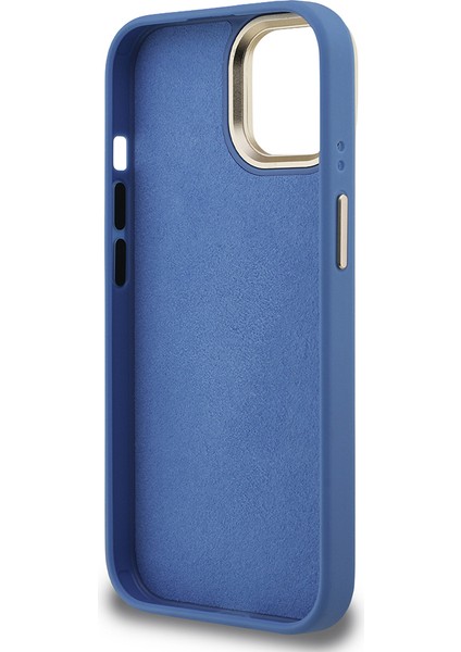 iPhone 15 Uyumlu Kılıf Guess Lisanslı Metal 4g ve Yazı Logolu Kamera Standlı Kapak Mavi indirimleri