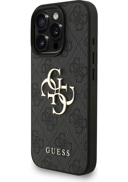 iPhone 16 Pro Max Uyumlu Kılıf Guess Lisanslı Bilek Askı Ipli Metal 4g ve Yazı Logolu Kapak Siyah fiyatları
