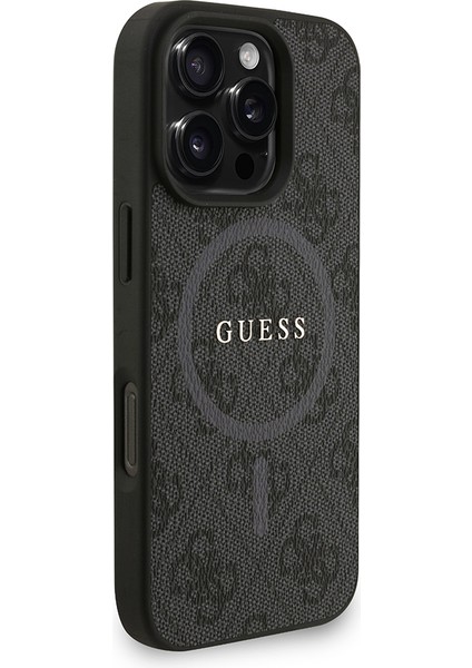 iPhone 16 Pro Max Uyumlu Kılıf Guess Lisanslı M-Safe Uyumlu Bilek Askı Ipli Yazı Logolu Kapak Siyah fırsatları