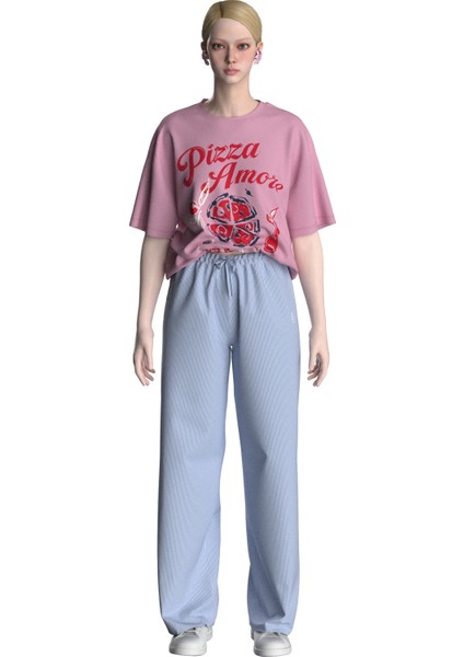 Pizza Amore Grafikli Oversize T-Shirt fırsatları