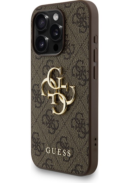 iPhone 15 Pro Max Uyumlu Kılıf Guess Lisanslı Bilek Askı Ipli Metal 4g ve Yazı Logolu Kapak Kahveren fiyatları