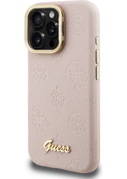 iPhone 15 Pro Uyumlu Kılıf Guess Lisanslı M-Safe Şarj Özellikli Kamera Standlı Peony Kapak Pembe fiyatları
