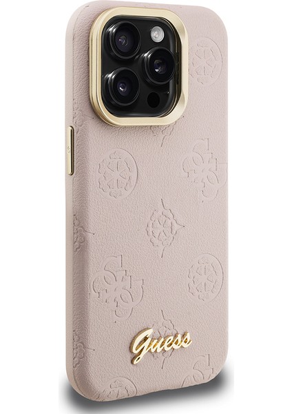 iPhone 15 Pro Uyumlu Kılıf Guess Lisanslı M-Safe Şarj Özellikli Kamera Standlı Peony Kapak Pembe fırsatları