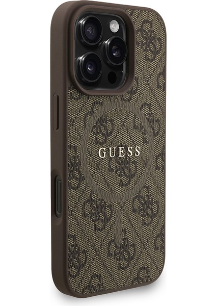 iPhone 16 Pro Max Uyumlu Kılıf Guess Lisanslı M-Safe Uyumlu Bilek Askı Ipli Yazı Logolu Kapak Kahve fırsatları