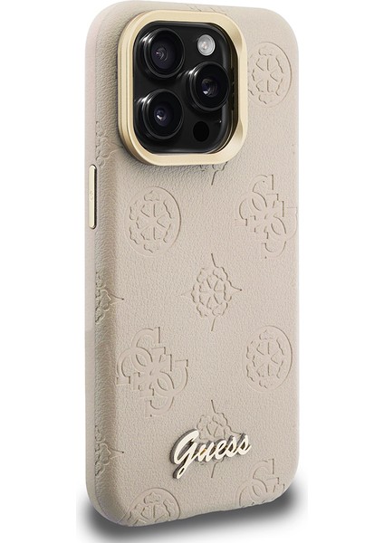 iPhone 15 Pro Max Uyumlu Kılıf Guess Lisanslı M-Safe Şarj Özellikli Kamera Standlı Peony Kapak Bej fırsatları