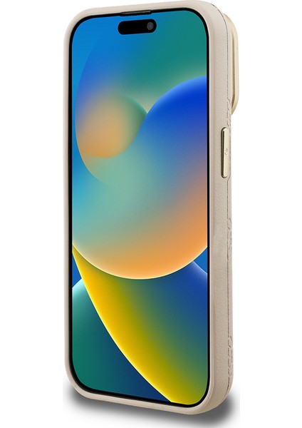 iPhone 15 Pro Max Uyumlu Kılıf Guess Lisanslı M-Safe Şarj Özellikli Kamera Standlı Peony Kapak Bej indirimleri