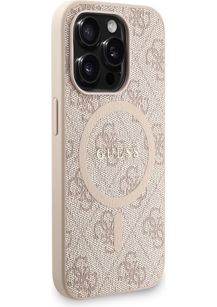 iPhone 15 Pro Uyumlu Kılıf Guess Lisanslı M-Safe Uyumlu Bilek Askı Ipli Yazı Logolu Kapak Pembe fırsatları