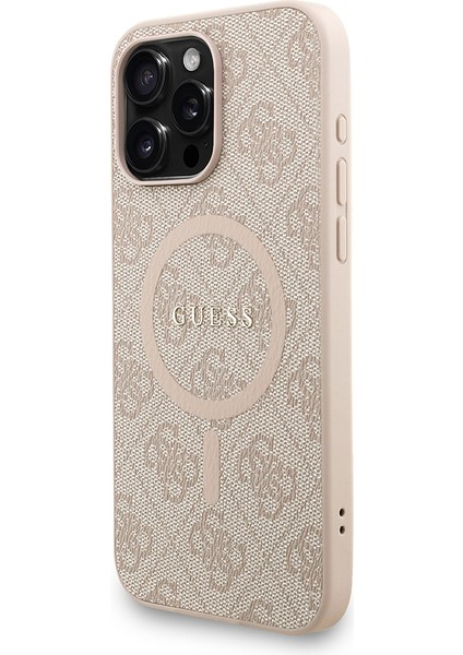 iPhone 15 Pro Max Uyumlu Kılıf Guess Lisanslı M-Safe Uyumlu Bilek Askı Ipli Yazı Logolu Kapak Pembe fiyatları