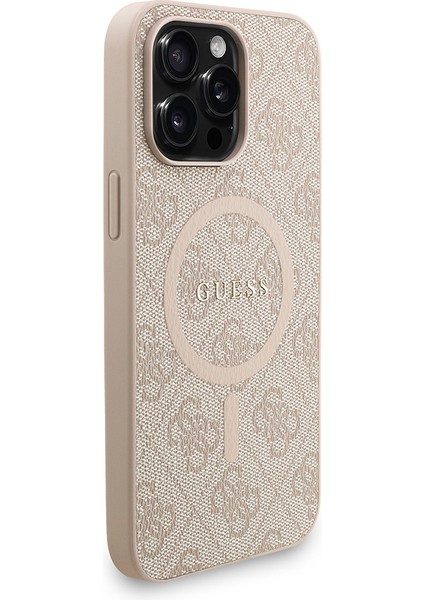 iPhone 15 Pro Max Uyumlu Kılıf Guess Lisanslı M-Safe Uyumlu Bilek Askı Ipli Yazı Logolu Kapak Pembe fırsatları