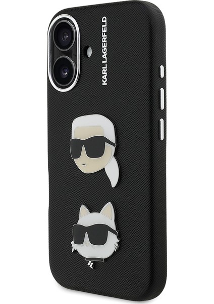 iPhone 16 Uyumlu Kılıf Karl Lagerfeld Lisanslı K&c Heads Pin Kapak Siyah fiyatları