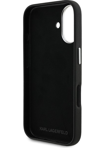 iPhone 16 Uyumlu Kılıf Karl Lagerfeld Lisanslı K&c Heads Pin Kapak Siyah