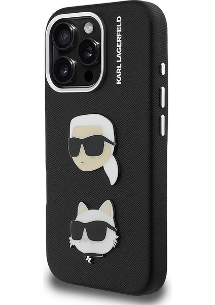 iPhone 16 Pro Uyumlu Kılıf Karl Lagerfeld Lisanslı K&c Heads Pin Kapak Siyah fiyatları