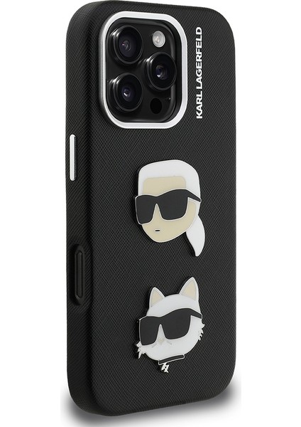 iPhone 16 Pro Uyumlu Kılıf Karl Lagerfeld Lisanslı K&c Heads Pin Kapak Siyah fırsatları
