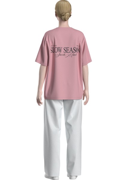 Slow Season Grafikli Oversize T-Shirt modelleri