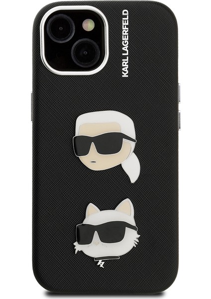 iPhone 14 Uyumlu Kılıf Karl Lagerfeld Lisanslı K&c Heads Pin Kapak Siyah modelleri