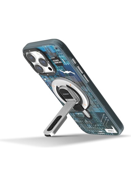 Technology Serisi Telefon ve Tabletler Için Magnetik Ring Stand Beyaz
