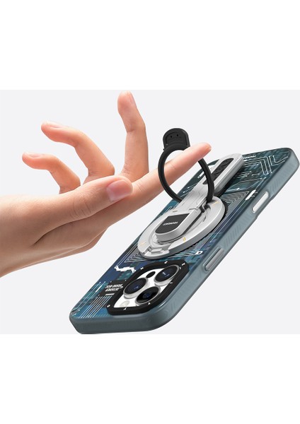Technology Serisi Telefon ve Tabletler Için Magnetik Ring Stand Beyaz