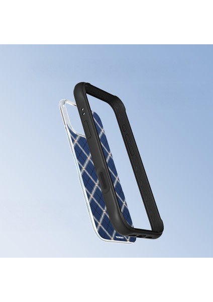iPhone 16 Pro Max Uyumlu Kılıf M-Safe Şarj Özellikli Youngkit Argyle Serisi Kapak Mavi fiyatları