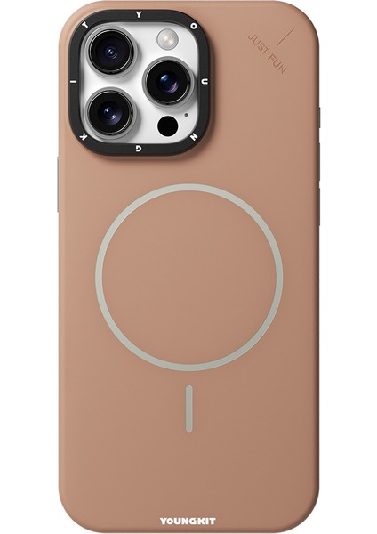 iPhone 16 Pro Max Uyumlu Kılıf M-Safe Şarj Özellikli Youngkit Dynamag Serisi Kapak Gold