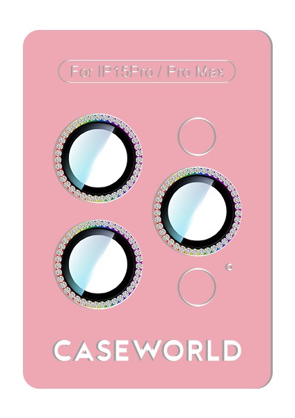 iPhone 15 Pro Uyumlu Alloy Sparkling Diamond Serisi Taşlı Lens Koruyucu Colorful indirimleri