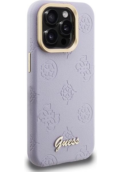 iPhone 15 Pro Max Uyumlu Kılıf Guess Lisanslı M-Safe Şarj Özellikli Kamera Standlı Peony Kapak Mor fırsatları