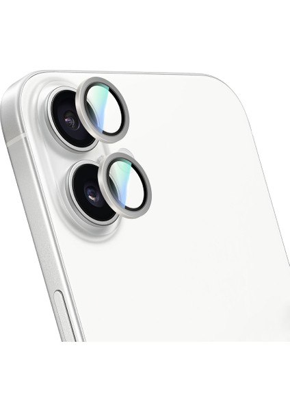 iPhone 16 Plus Uyumlu Alloy Serisi Oleofobik Anti Reflective Kamera Lens Koruyucu Gümüş fırsatları