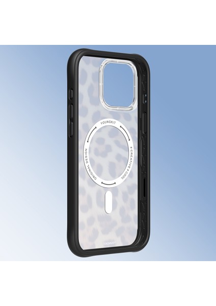 iPhone 16 Pro Max Uyumlu Kılıf M-Safe Şarj Özellikli Youngkit Leopard Serisi Kapak Kahverengi modelleri