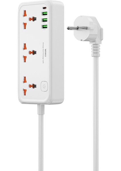 WI-S005 Gan Tech Teknolojili Çoklu Priz Power Strip 30W Beyaz