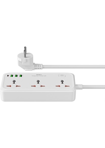 WI-S005 Gan Tech Teknolojili Çoklu Priz Power Strip 30W Beyaz indirimleri