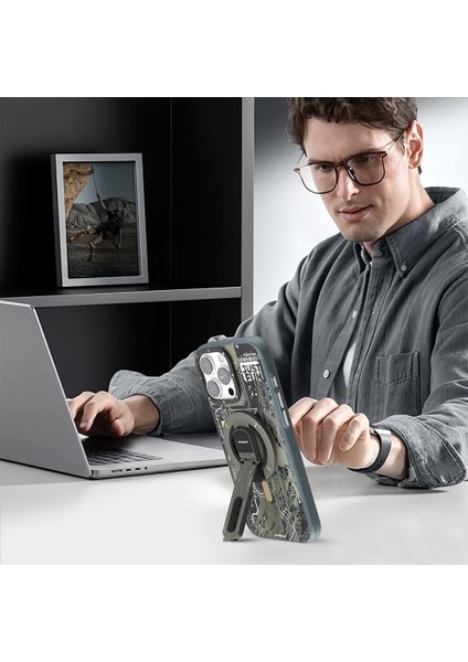Technology Serisi Telefon ve Tabletler Için Magnetik Ring Stand Siyah