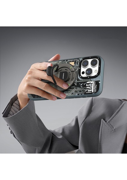 Technology Serisi Telefon ve Tabletler Için Magnetik Ring Stand Siyah