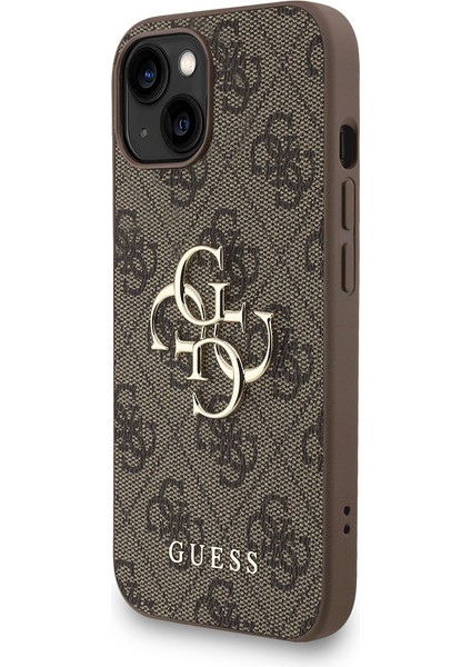 iPhone 14 Uyumlu Kılıf Guess Lisanslı Bilek Askı Ipli Metal 4g ve Yazı Logolu Kapak Kahverengi fiyatları