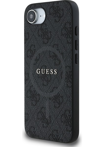 iPhone 16E Uyumlu Kılıf Guess Lisanslı M-Safe Uyumlu Pu Halkalı 4g Desenli Yazı Logolu Kapak Siyah fiyatları