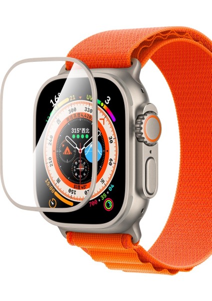Watch Ultra 49MM Uyumlu Temperli Cam Ekran Koruyucu Alloy Serisi Safir Titanyum