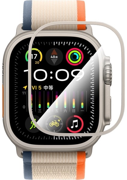 Watch Ultra 49MM Uyumlu Temperli Cam Ekran Koruyucu Alloy Serisi Safir Titanyum modelleri