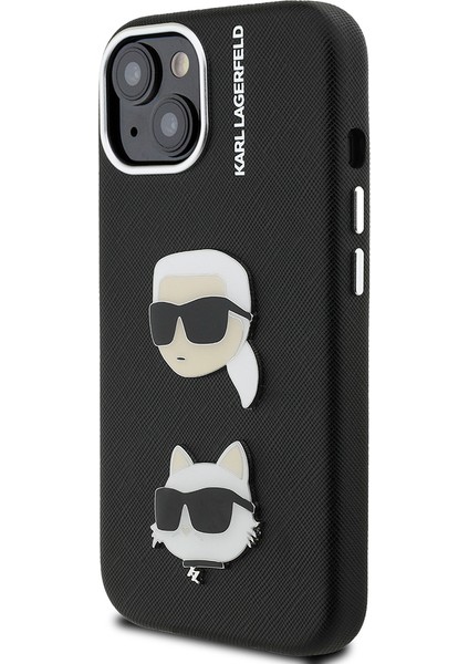 iPhone 15 Uyumlu Kılıf Karl Lagerfeld Lisanslı K&c Heads Pin Kapak Siyah fiyatları