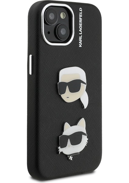 iPhone 15 Uyumlu Kılıf Karl Lagerfeld Lisanslı K&c Heads Pin Kapak Siyah fırsatları