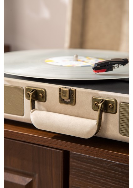 Dahili Hoparlörlü Pikap Müzik Kutusu Usb+Rca+Bluetooth FR-P101 Zenitte fırsatları