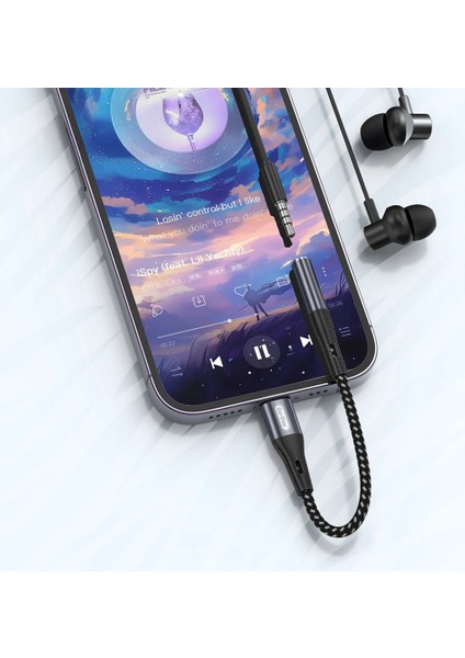 Go Des GD-UC166 Lightning To 3.5mm Aux Çevirici Örgülü Ses Adaptörü Gri fiyatları