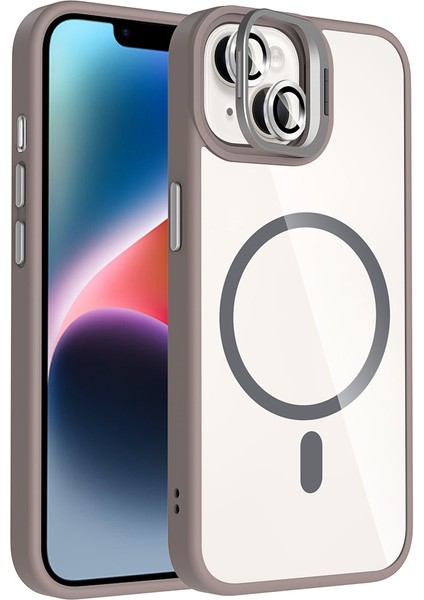 Apple Iphone 14 Kılıf Kamera Lens Korumalı Kamera Yerinden Standlı Magsafeli Etro Kapak