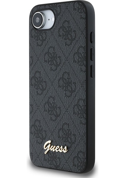 iPhone 16E Uyumlu Kılıf Guess Orjinal Lisanslı 4g Desenli Script Metal Logolu Kapak Siyah fiyatları