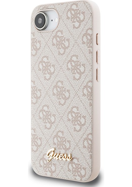 iPhone 16E Uyumlu Kılıf Guess Orjinal Lisanslı 4g Desenli Script Metal Logolu Kapak Pembe fiyatları