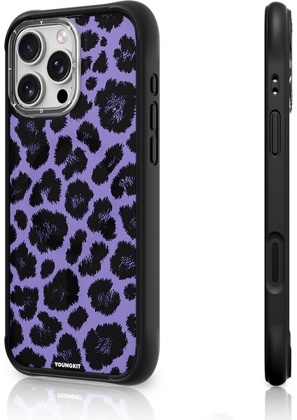 iPhone 16 Pro Max Uyumlu Kılıf M-Safe Şarj Özellikli Youngkit Leopard Serisi Kapak Mor fırsatları