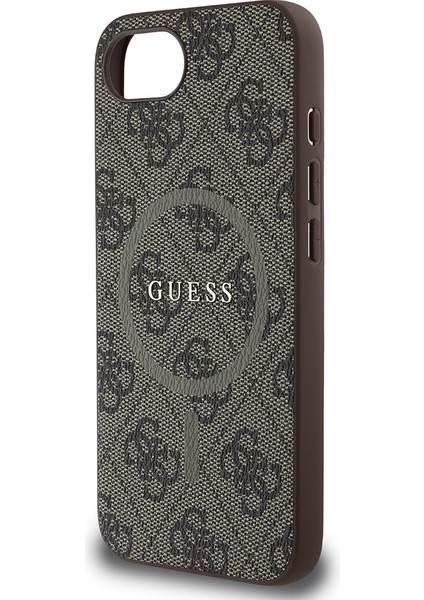 iPhone 16E Uyumlu Kılıf Guess Lisanslı M-Safe Uyumlu Pu Halkalı 4g Desenli Yazı Logolu Kapak Kahve indirimleri