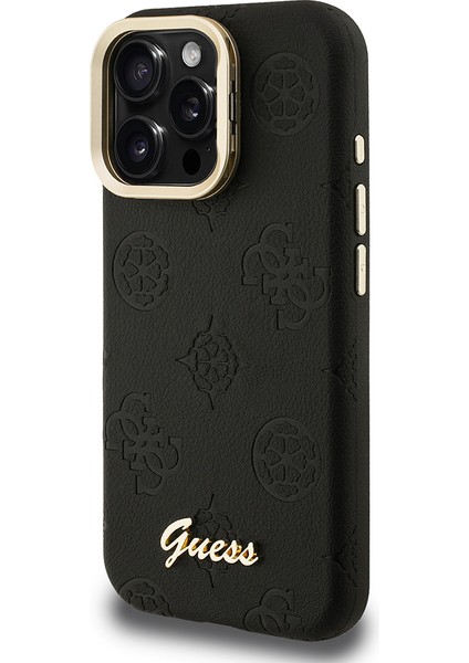 iPhone 16 Pro Max Uyumlu Kılıf Guess Lisanslı M-Safe Şarj Özellikli Kamera Standlı Peony Kapak Siyah fiyatları