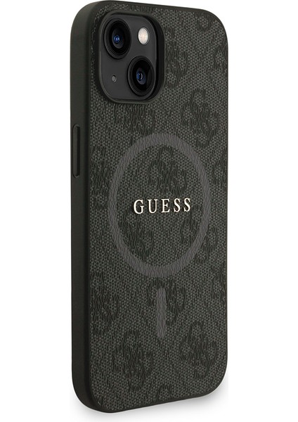 iPhone 14 Uyumlu Kılıf Guess Lisanslı M-Safe Uyumlu Bilek Askı Ipli Yazı Logolu Kapak Siyah fırsatları